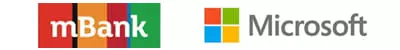 Małe logo mBank i Microsoft